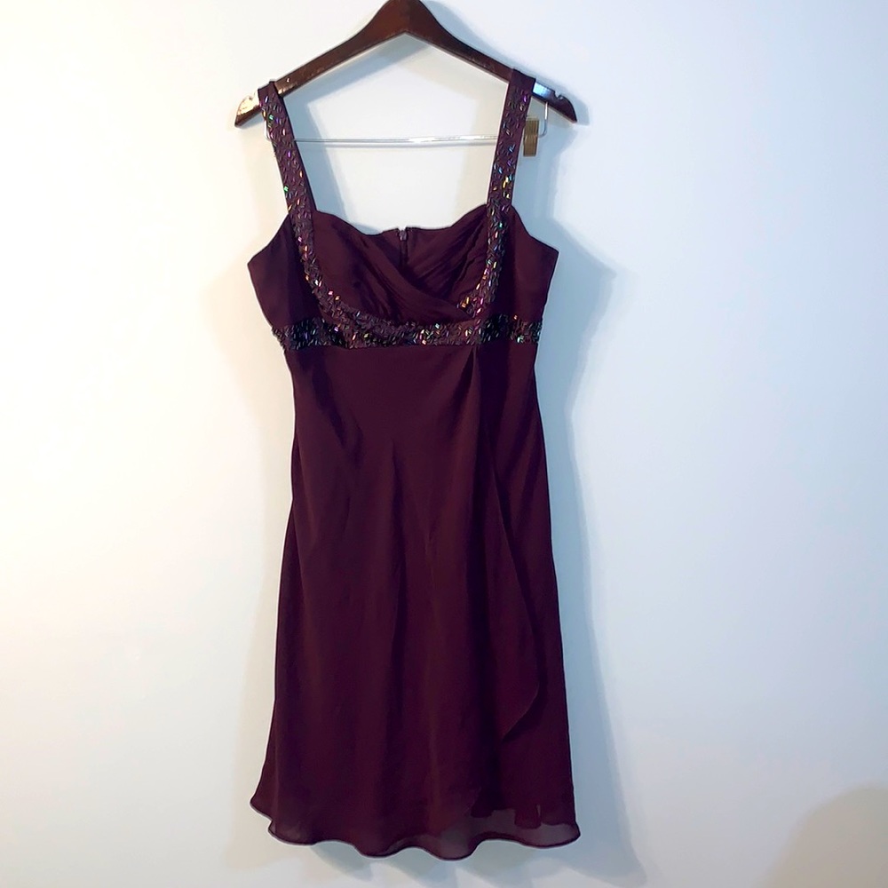 Dress barn petite purple sequins dress